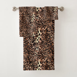 Leopard Skin Print Bath Towel Set