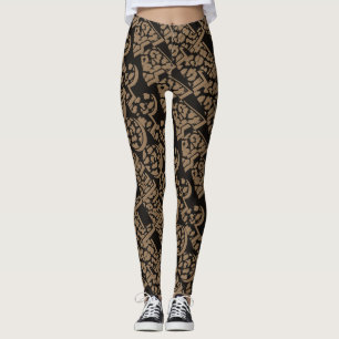 Leopard Skin Print Black and Brown leggings