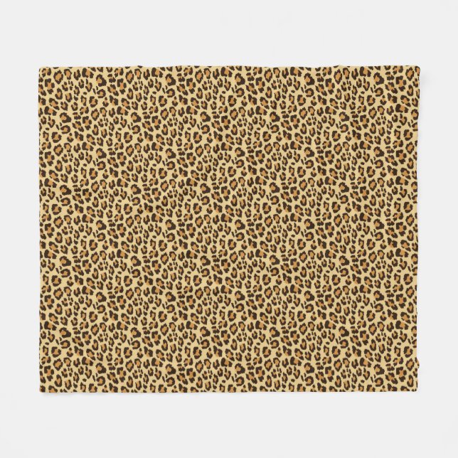 Leopard Skin Print Fleece Blanket (Front (Horizontal))