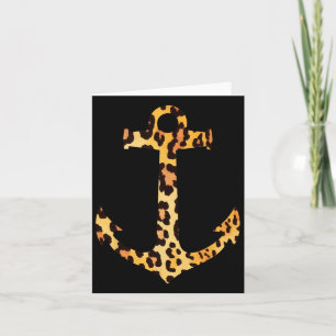 Leopard Skin Print Pattern Nautical Boating Sailin Card