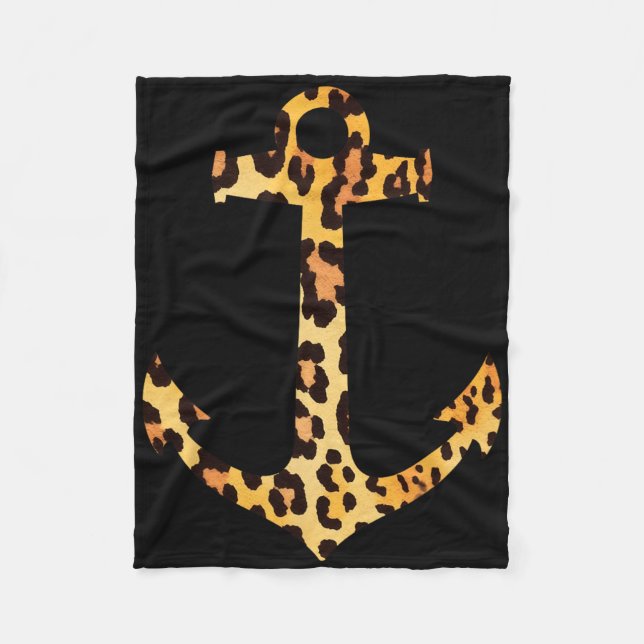Leopard Skin Print Pattern Nautical Boating Sailin Fleece Blanket (Front)