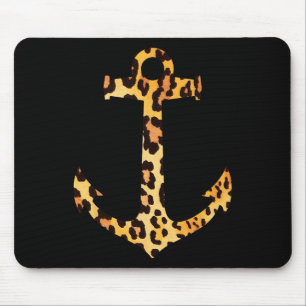 Leopard Skin Print Pattern Nautical Boating Sailin Mouse Pad