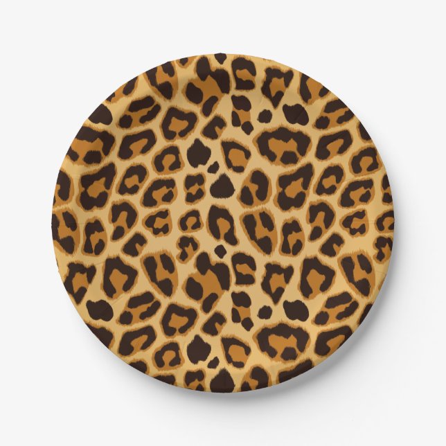 Leopard Skin Print Pattern Paper Plate (Front)