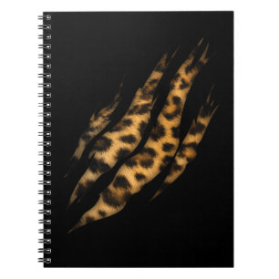 Leopard Skin Print Torn Claw Notebook