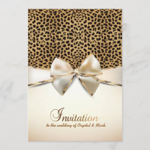 leopard skin print wedding event invitation