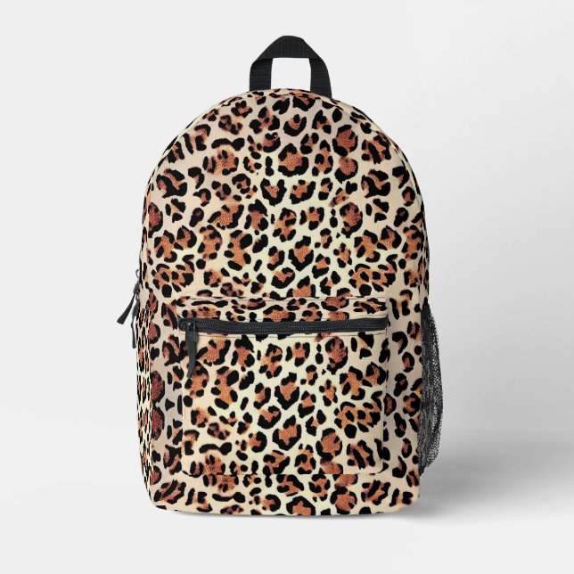 Leopard skin printed backpack (Front)
