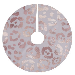 Leopard skin: rose gold elegance. brushed polyester tree skirt