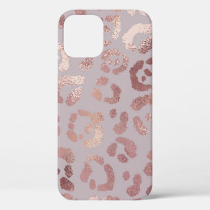 Leopard skin: rose gold elegance. iPhone 12 case