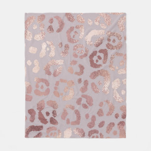 Leopard skin: rose gold elegance. fleece blanket