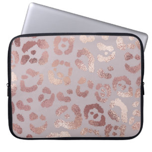 Leopard skin: rose gold elegance. laptop sleeve