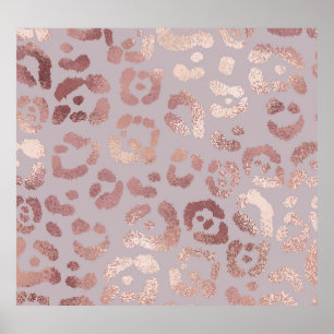 Leopard skin: rose gold elegance. poster