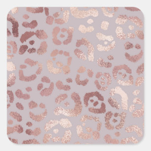 Leopard skin: rose gold elegance. square sticker