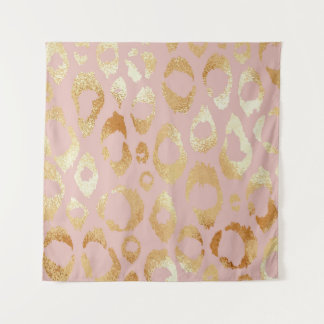 Leopard skin, rose gold texture tapestry