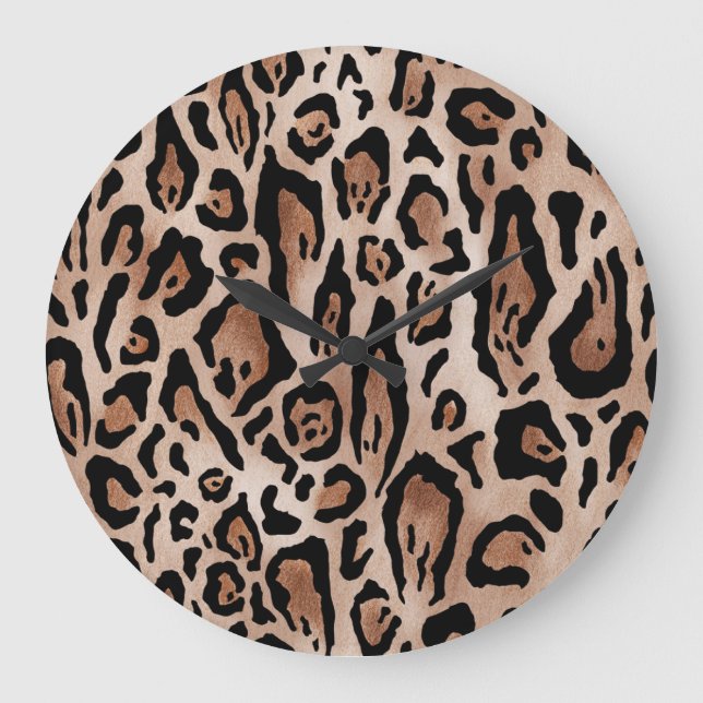 Leopard skin: seamless pattern. large clock (Front)