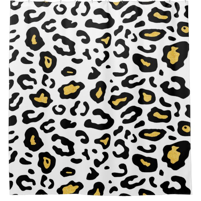 Leopard skin seamless pattern shower curtain (Front)
