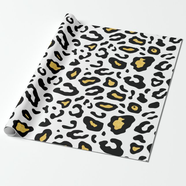 Leopard skin seamless pattern wrapping paper (Unrolled)