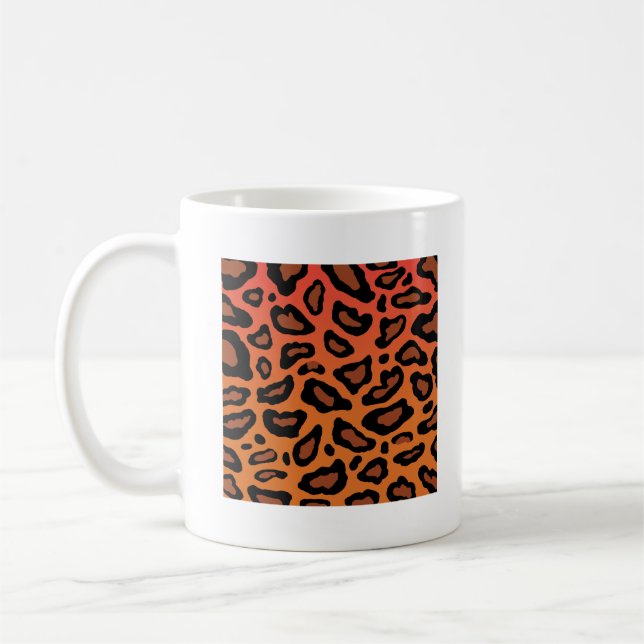 Leopard Skin Spots Pattern, Leopard Lover Gift Coffee Mug (Left)