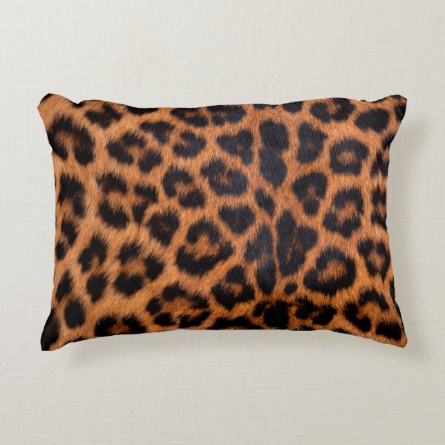 Leopard skin texture : Close-up leopard spot patte Decorative Cushion (Front)