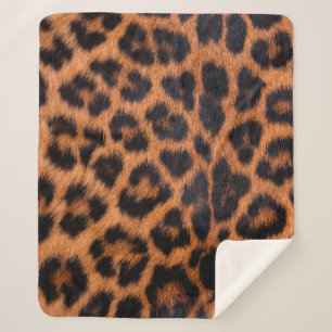 Leopard skin texture : Close-up leopard spot patte Sherpa Blanket