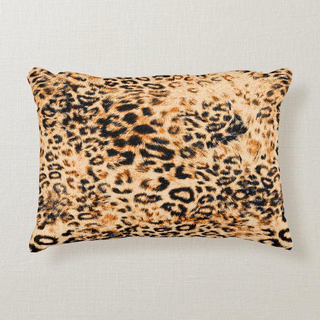 Leopard skin texture, leopard pattern decorative cushion (Front)