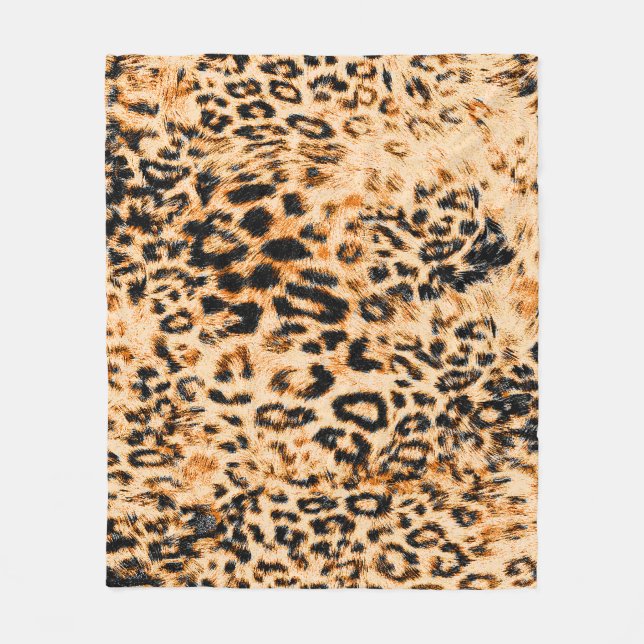 Leopard skin texture, leopard pattern fleece blanket (Front)