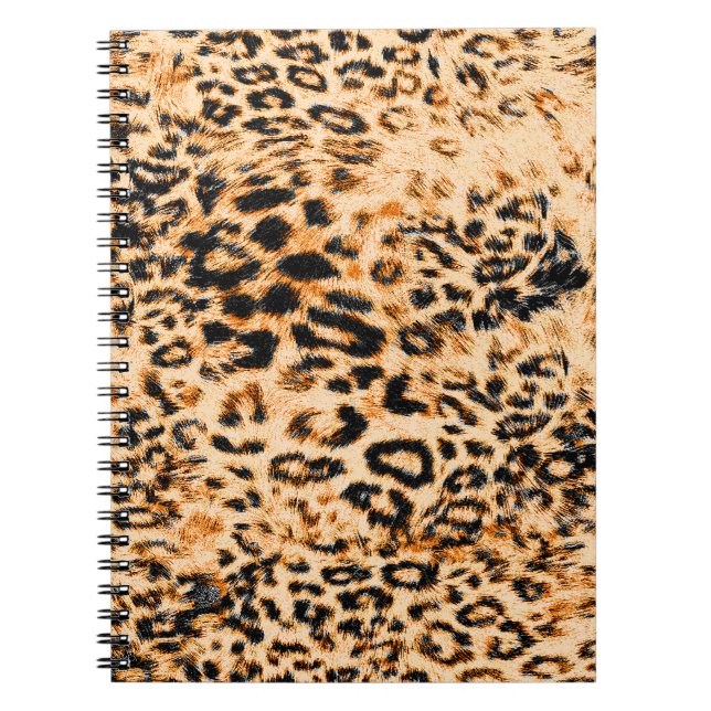Leopard skin texture, leopard pattern notebook (Front)