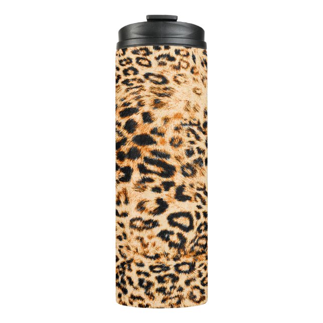 Leopard skin texture, leopard pattern thermal tumbler (Front)