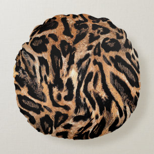 Leopard skin texture round cushion