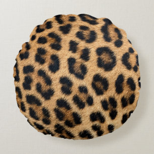 Leopard skin texture round cushion