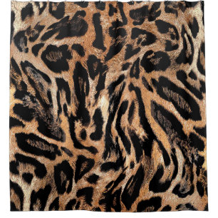 Leopard skin texture shower curtain