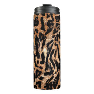 Leopard skin texture thermal tumbler