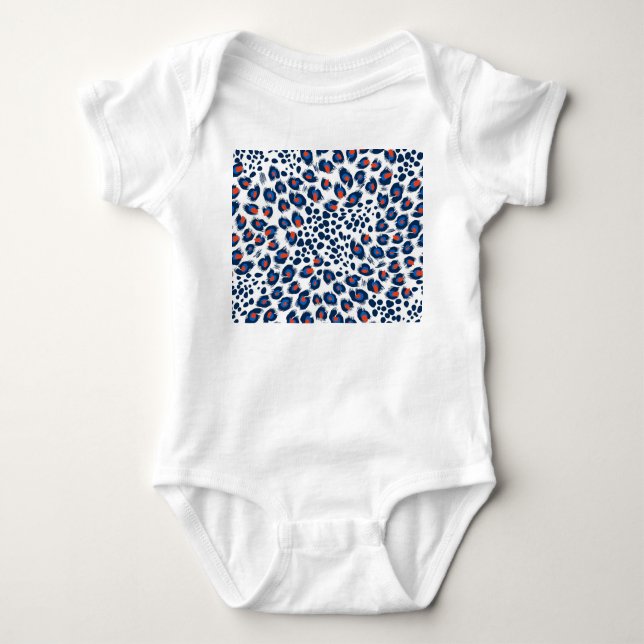 Leopard skin: vintage seamless pattern. baby bodysuit (Front)