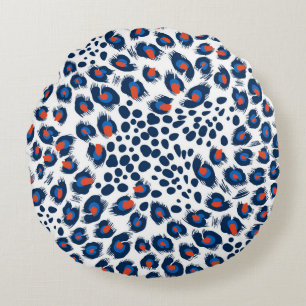 Leopard skin: vintage seamless pattern. round cushion
