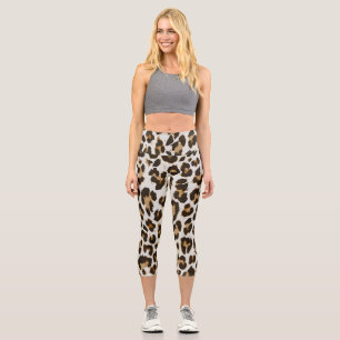 Leopard Skin: Vintage Seamless Texture Capri Leggings