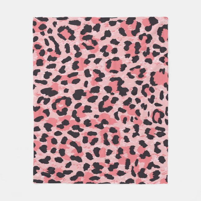 Leopard skin: vintage seamless texture fleece blanket (Front)