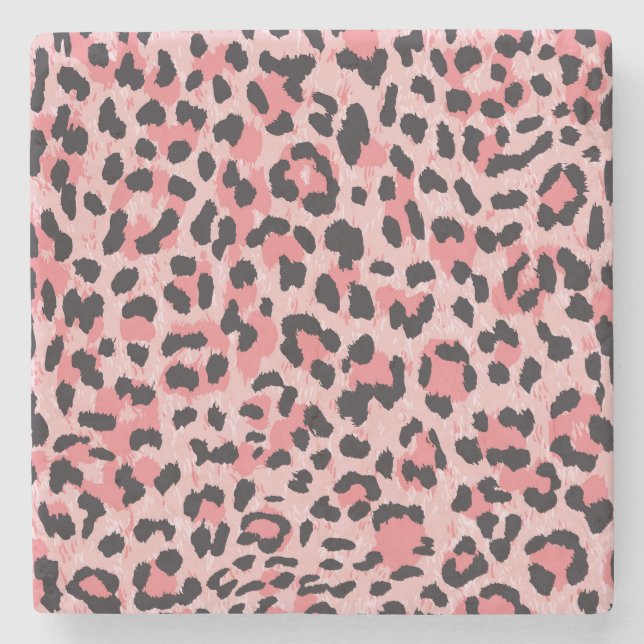 Leopard skin: vintage seamless texture stone coaster (Front)