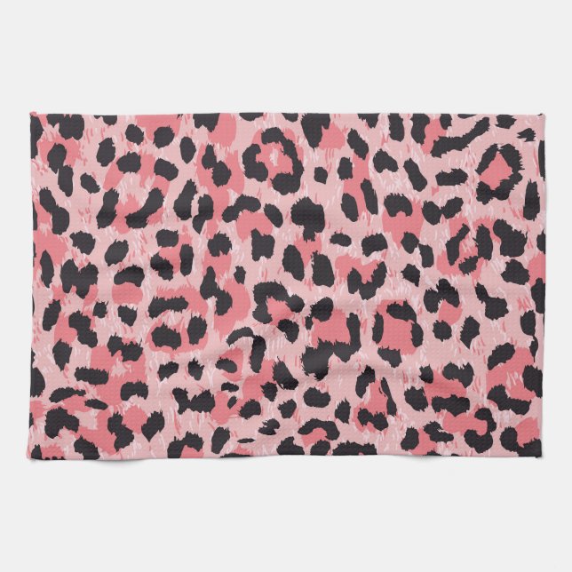 Leopard skin: vintage seamless texture tea towel (Horizontal)
