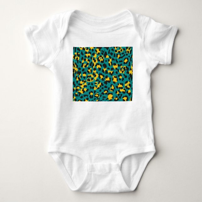 Leopard Skin: Vintage Texture Pattern Baby Bodysuit (Front)