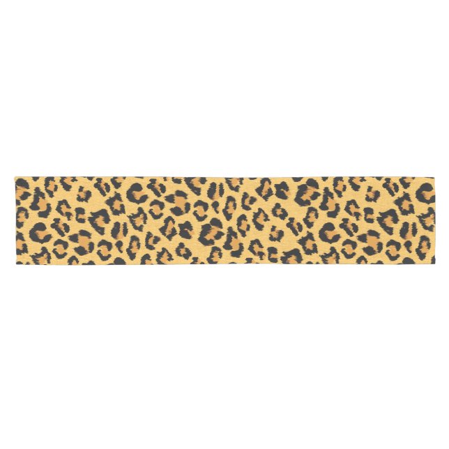 Leopard Skin Wild Safari Animal Print Short Table Runner (Horizontal)