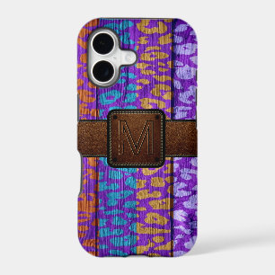 Leopard Skin Wood Brown Leather Look