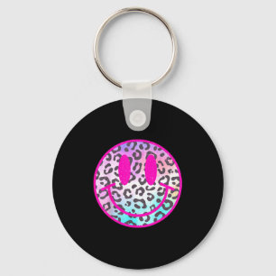 Leopard Smile Face Pink Trendy Preppy Tee Men Wome Key Ring