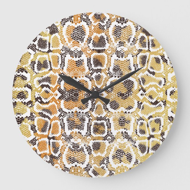 Leopard Snake Animal Print Texture Large Clock (Front)