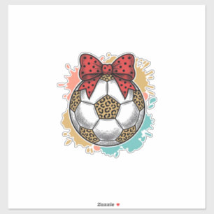 Leopard Soccer Bow Vintage Engraving Shirt Design_