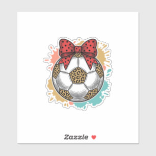 Leopard Soccer Bow Vintage Engraving Shirt Design_