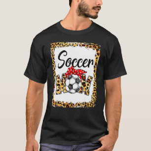 Leopard Soccer Mum Cute Mum Life Soccer Game Day C T-Shirt
