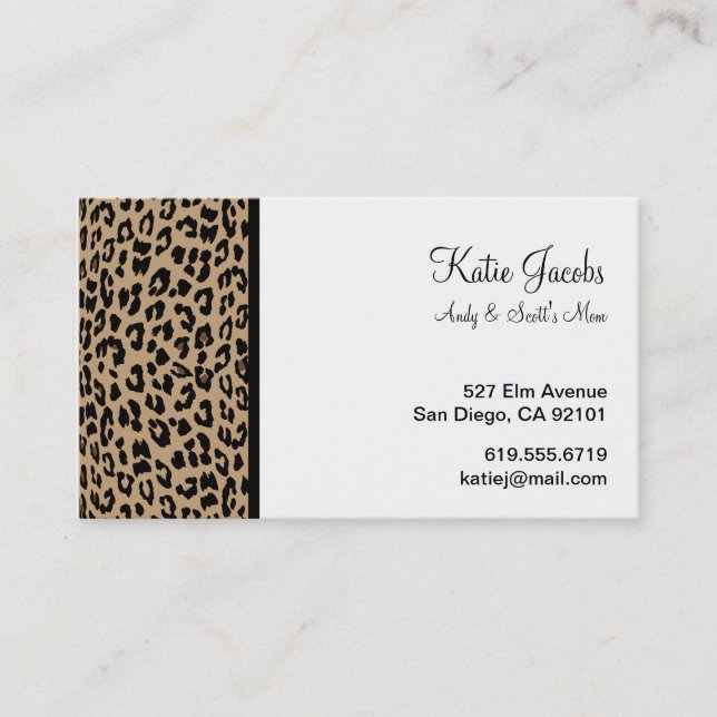 Leopard Social Calling Cards (Front)