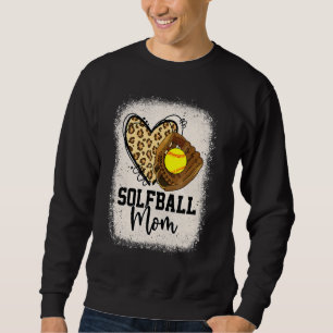 Leopard Softball Mum Softball Game Day Vibes Mothe Sweatshirt