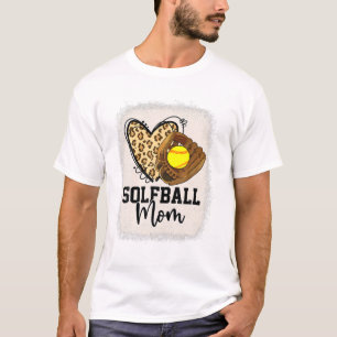 Leopard Softball Mum Softball Game Day Vibes Mothe T-Shirt