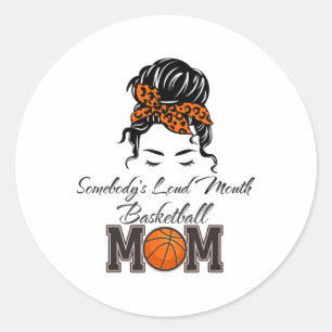 Leopard Somebody's Loudmouth Sketll Mama Mum Mothe Classic Round Sticker