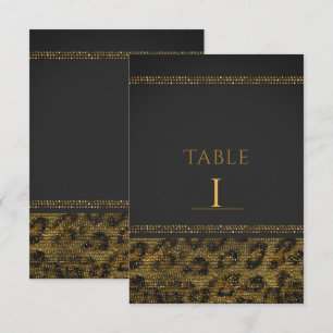 Leopard Sparkle Sequins Glam Chic Table Numbers